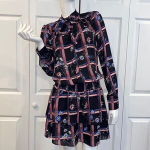 New Parker
Printed Tie-Neck Drop-Waist Dress